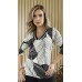 044975 Blusa Ramany Manga 3/4 Estampada